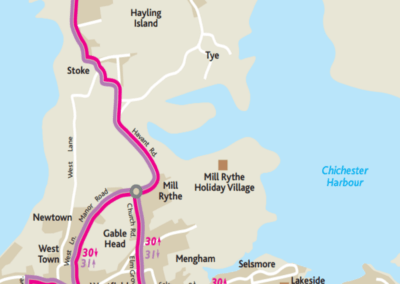Map of Hayling Island Bus Routes